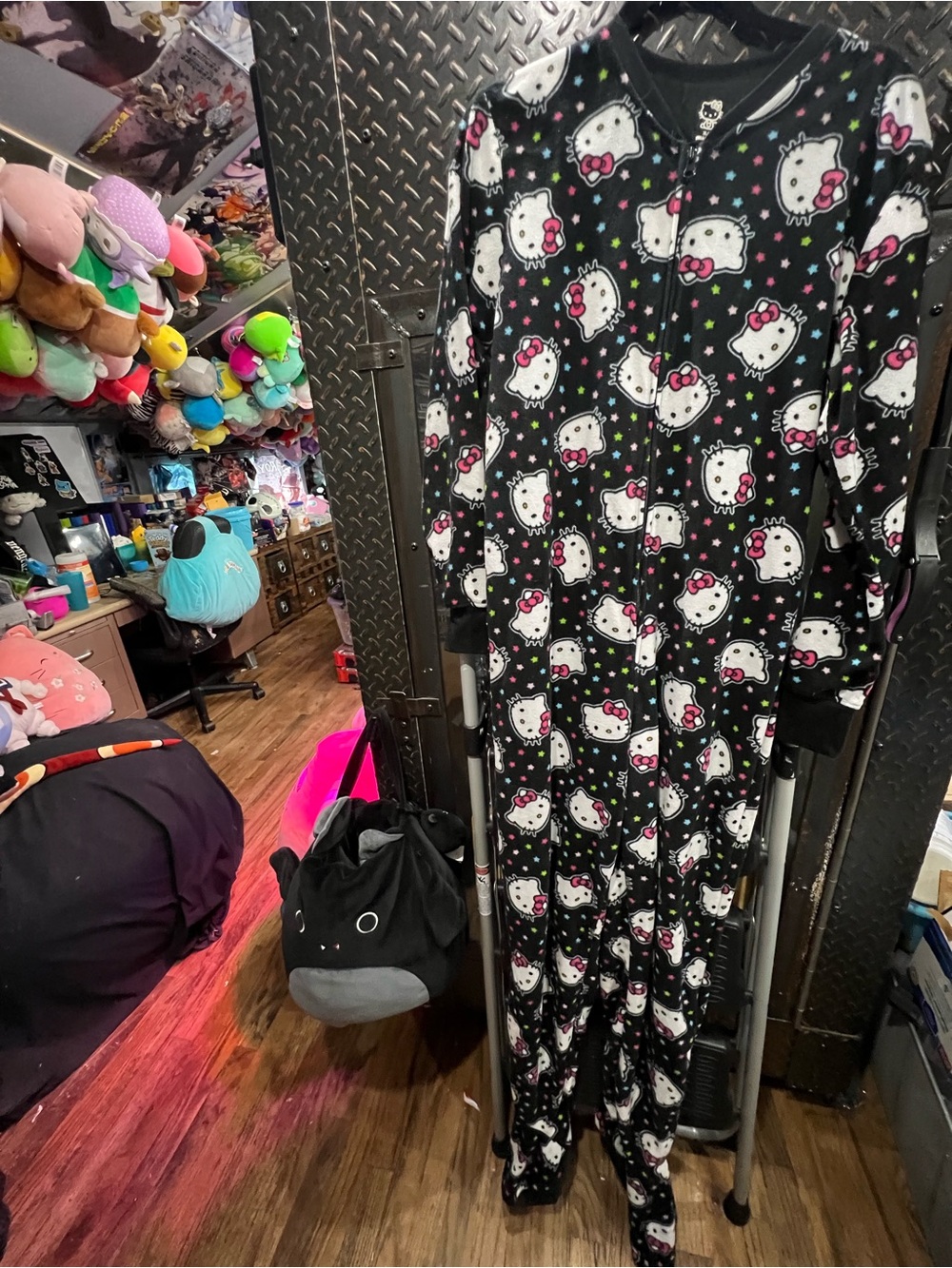 Sanrio Hello Kitty Black Onesie with Pink & White Accents